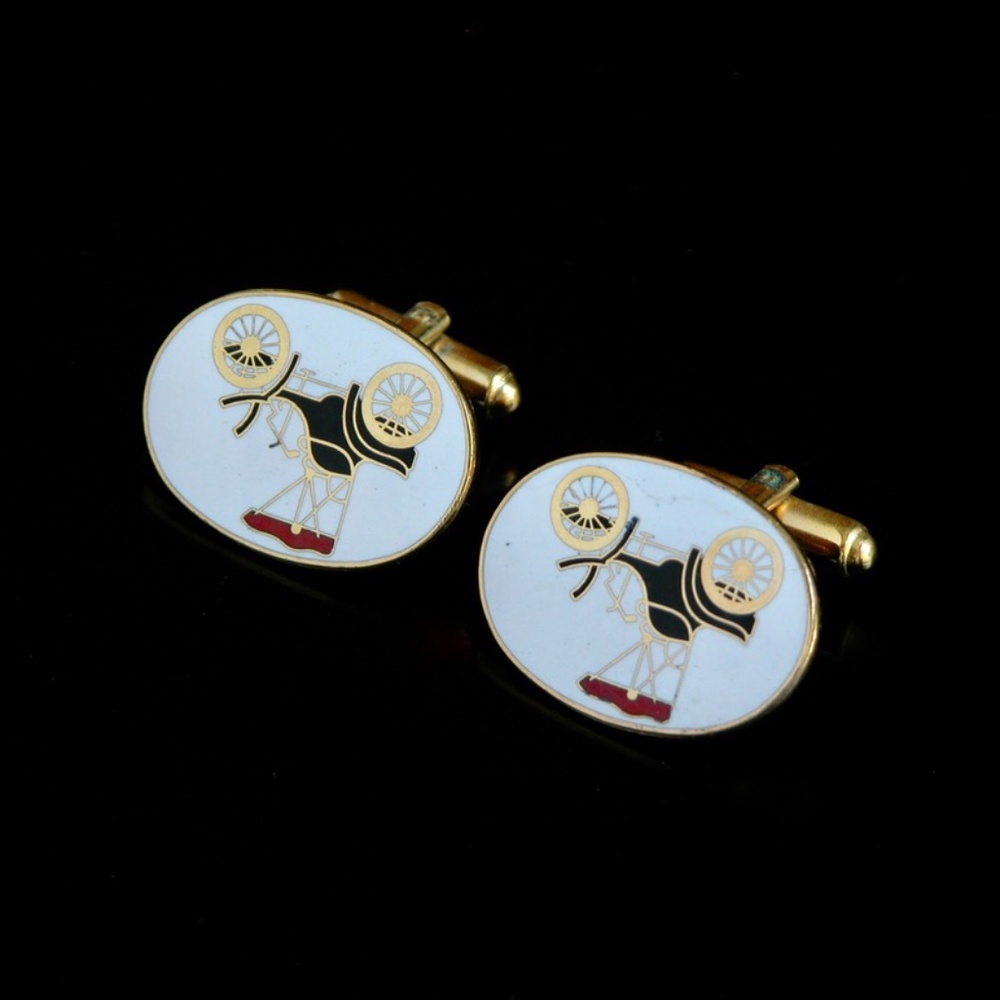 Vintage Antique Car Enamel Cufflinks. - Picture 2 of 3